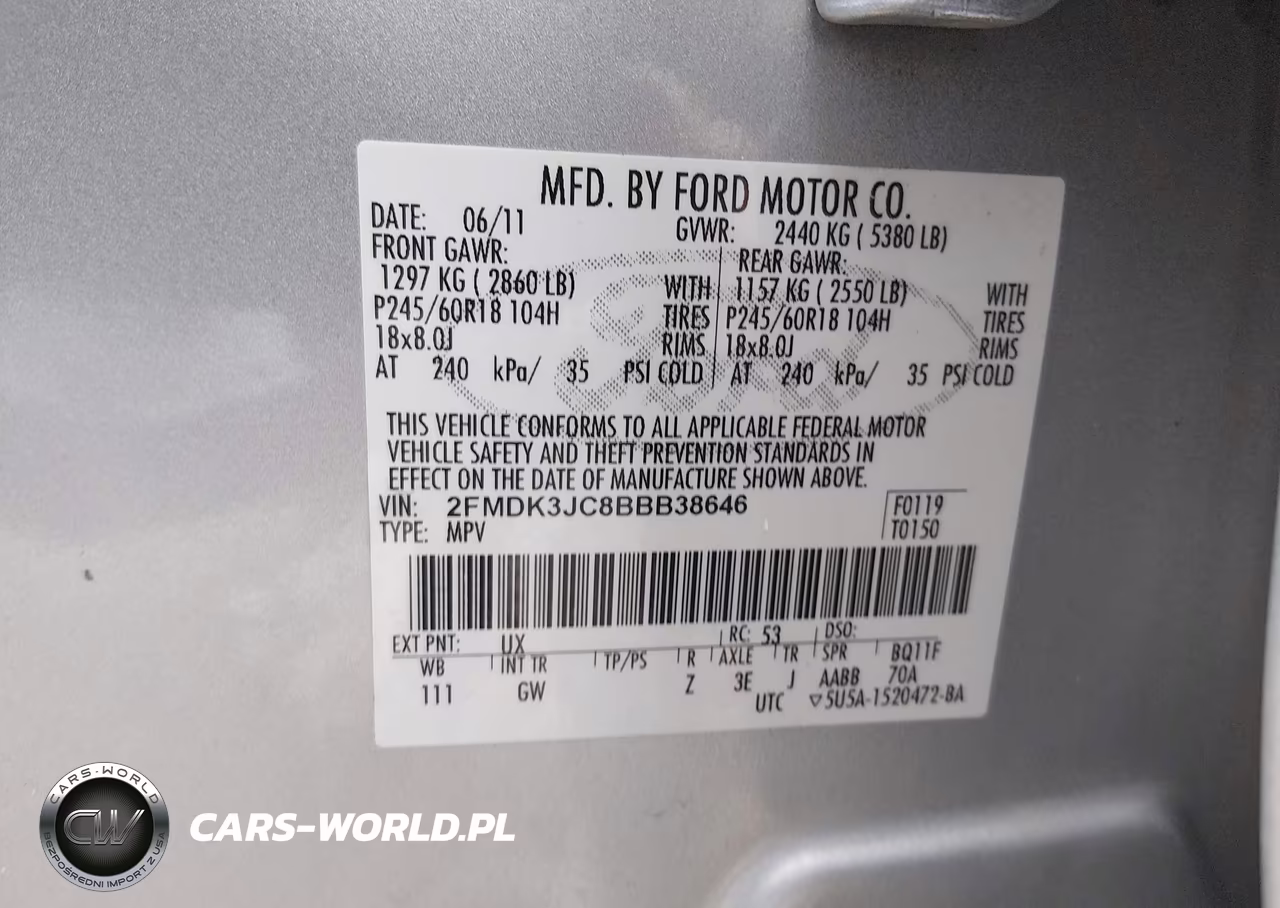 2011 Ford Edge Sel VIN:2FMDK3JC8BBB38646 - 9