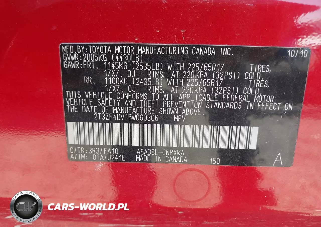 2011 Toyota Rav4 VIN:2T3ZF4DV1BW060306 - 9