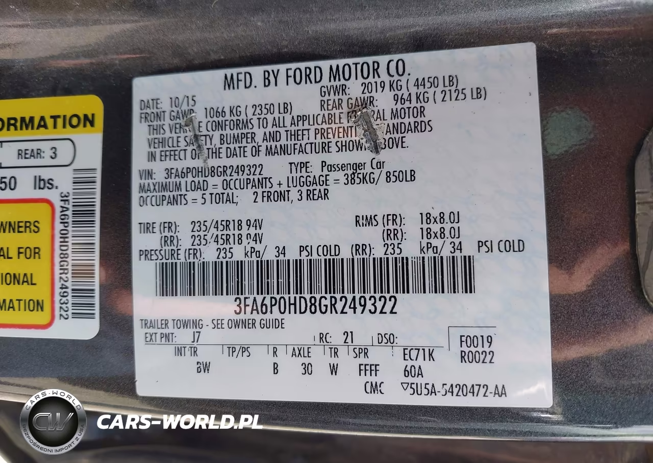 2016 Ford Fusion Se VIN:3FA6P0HD8GR249322 - 9
