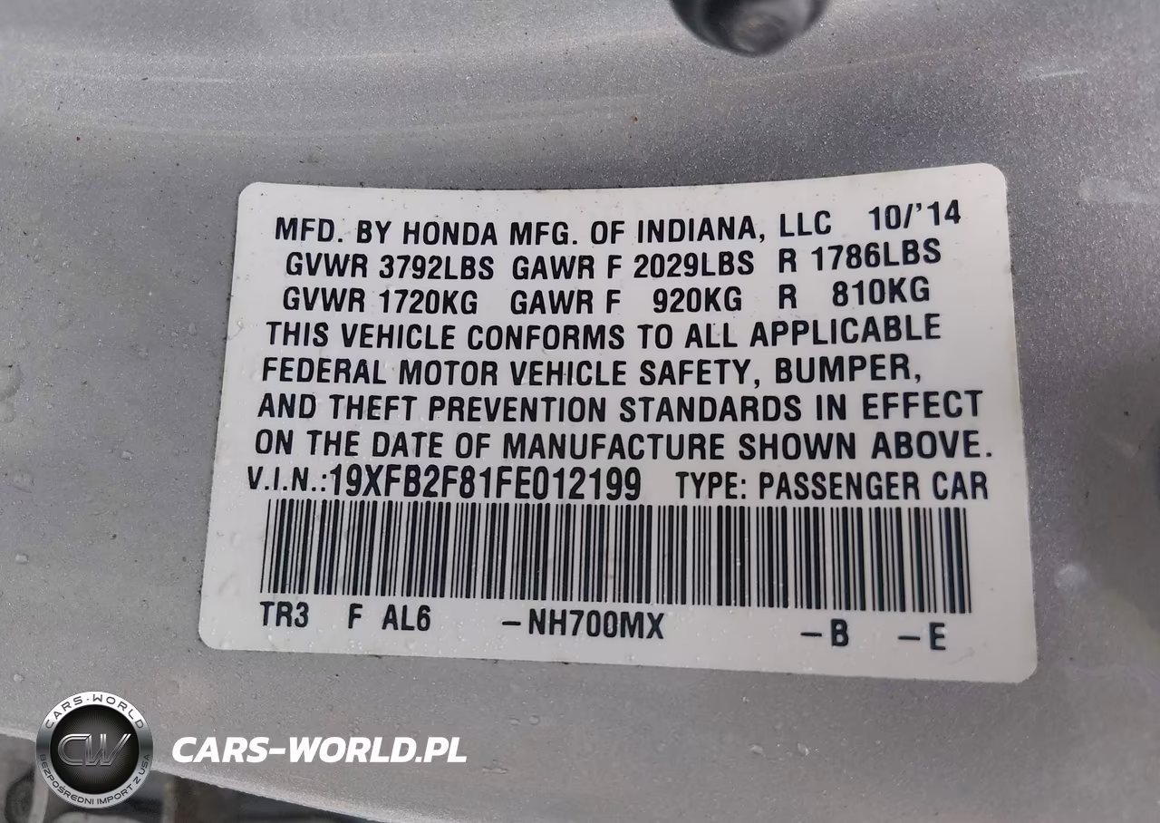 2015 Honda Civic Ex VIN:19XFB2F81FE012199 - 9