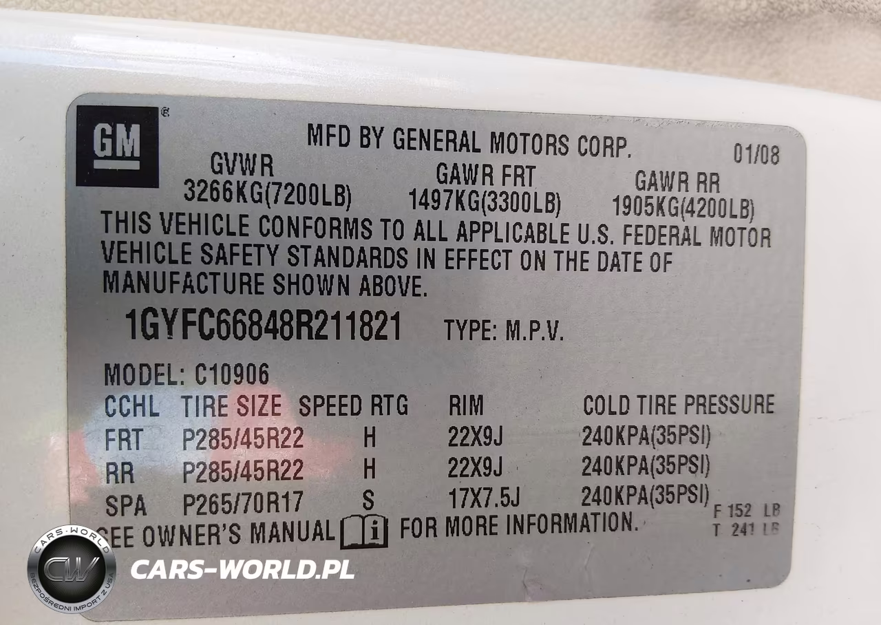 2008 Cadillac Escalade Esv Standard VIN:1GYFC66848R211821 - 9