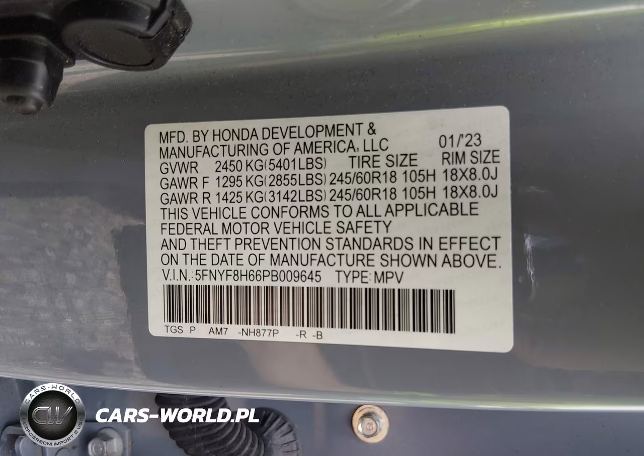 2023 Honda Passport Awd Trailsport VIN:5FNYF8H66PB009645 - 9