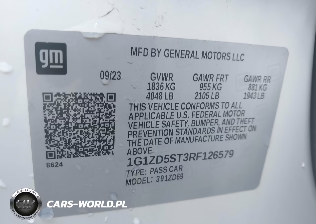 2024 Chevrolet Malibu Fwd 1Lt VIN:1G1ZD5ST3RF126579 - 9