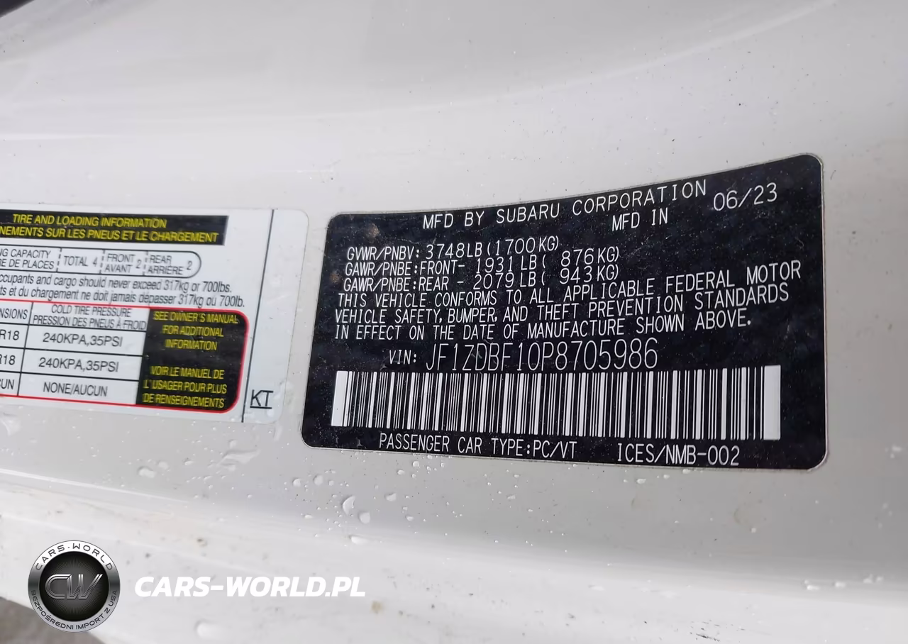 2023 Subaru Brz Limited VIN:JF1ZDBF10P8705986 - 9