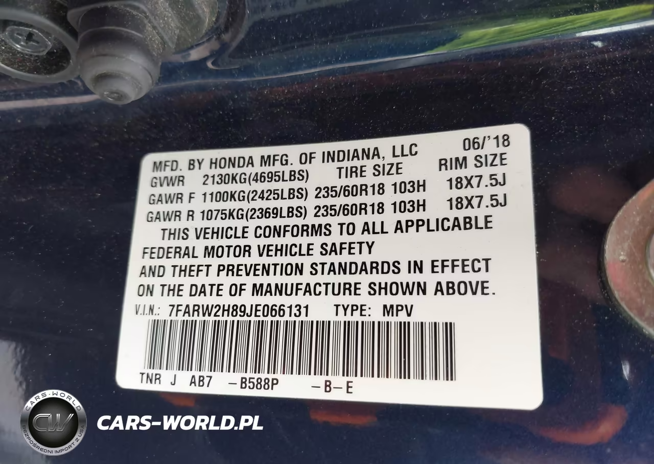 2018 Honda Cr-V Ex-L-Ex-L Navi VIN:7FARW2H89JE066131 - 9