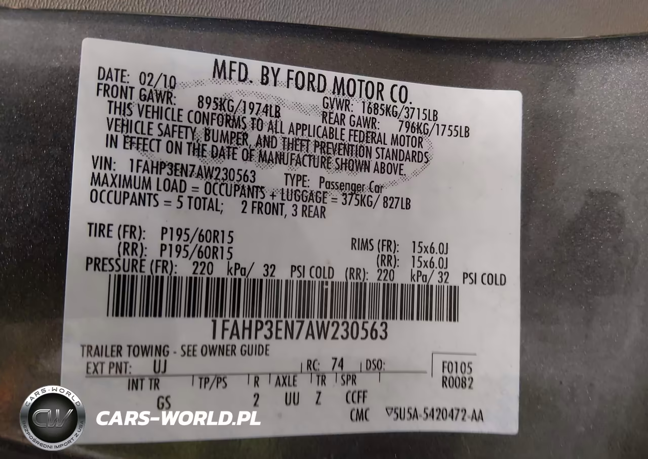 2010 Ford Focus S VIN:1FAHP3EN7AW230563 - 9