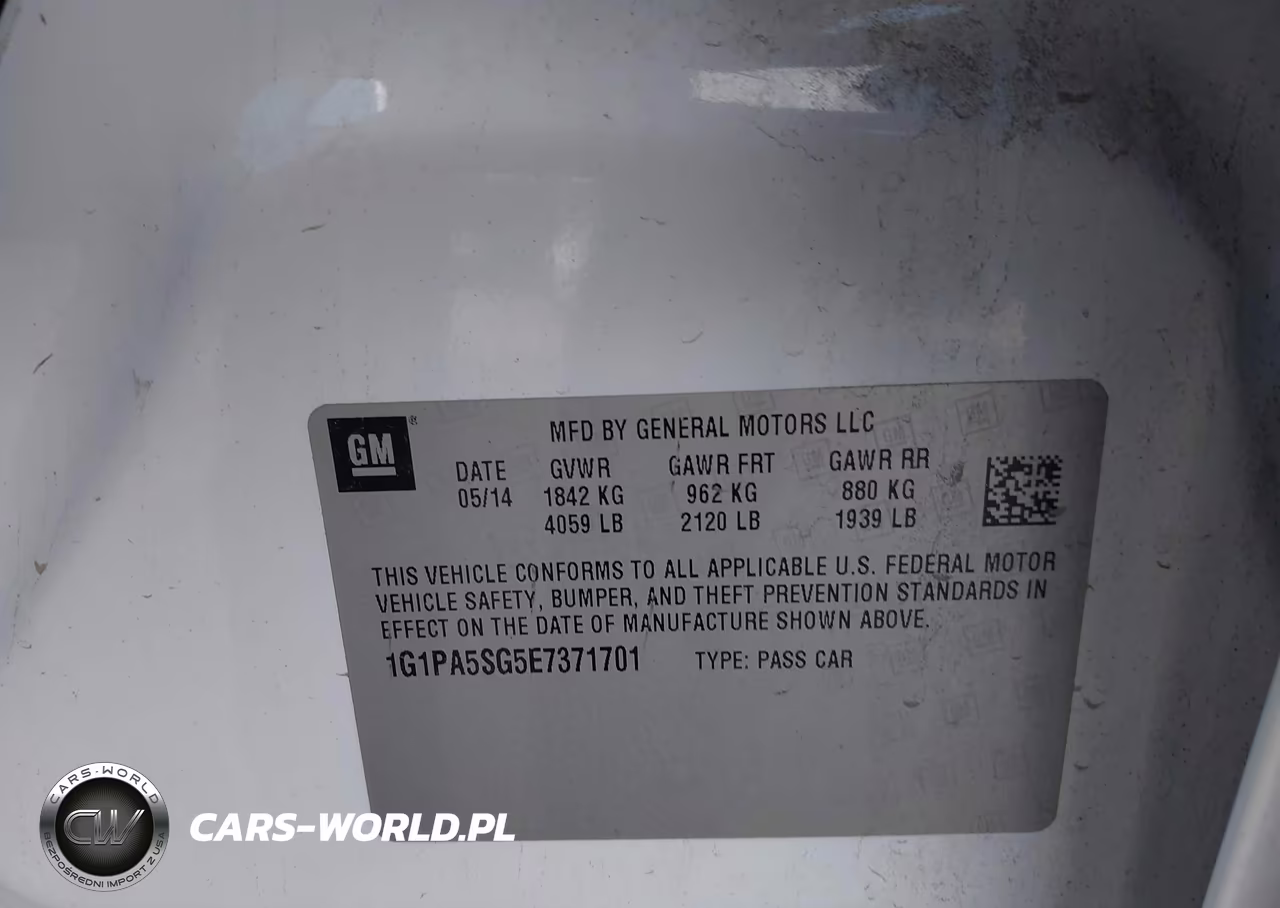 2014 Chevrolet Cruze Ls Auto VIN:1G1PA5SG5E7371701 - 9