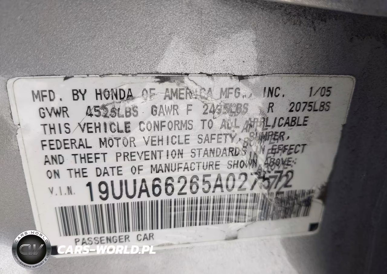 2005 Acura Tl VIN:19UUA66265A027572 - 9