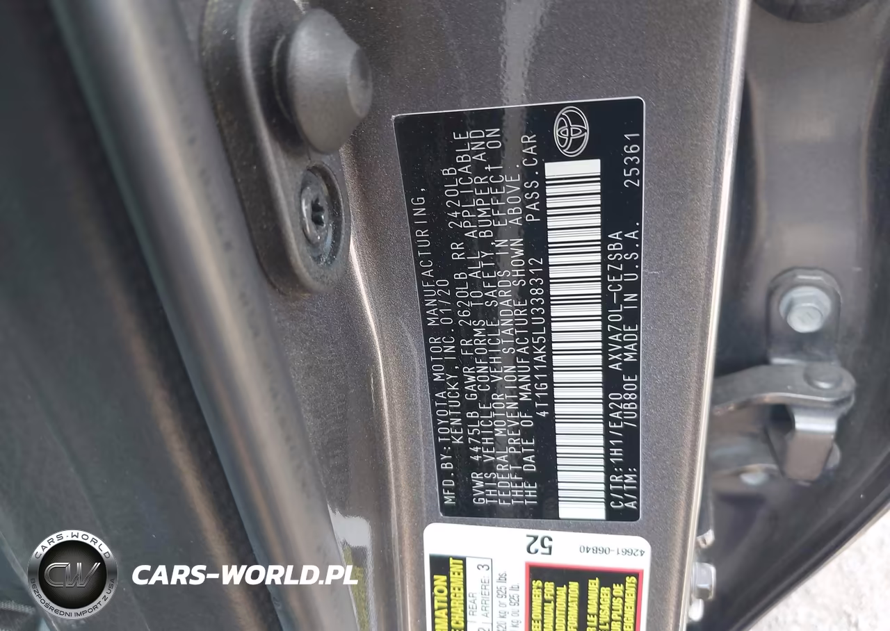 2020 Toyota Camry Se VIN:4T1G11AK5LU338312 - 9