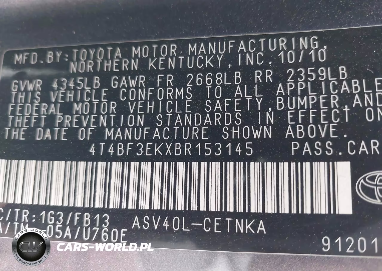 2011 Toyota Camry Le VIN:4T4BF3EKXBR153145 - 9