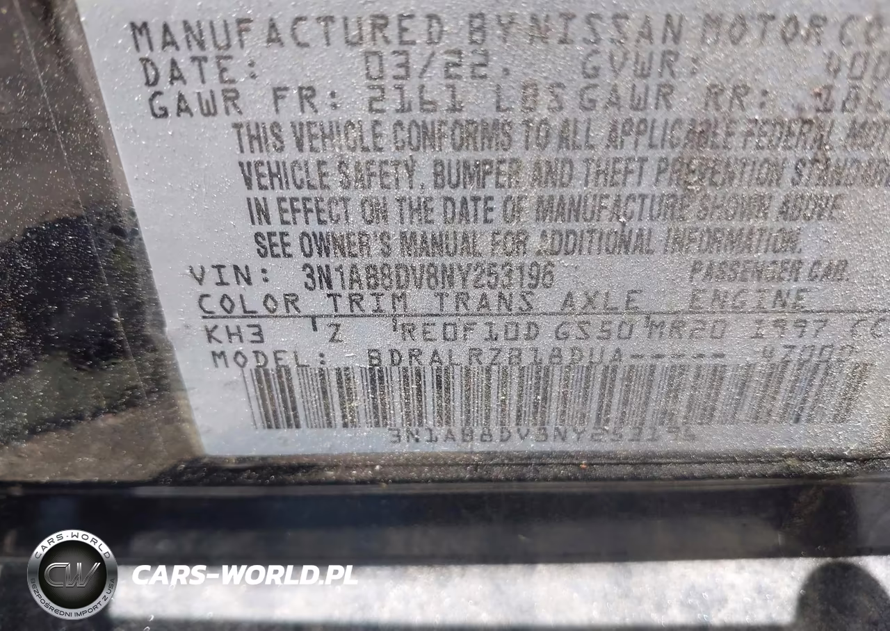 2022 Nissan Sentra Sr Xtronic Cvt VIN:3N1AB8DV8NY253196 - 9
