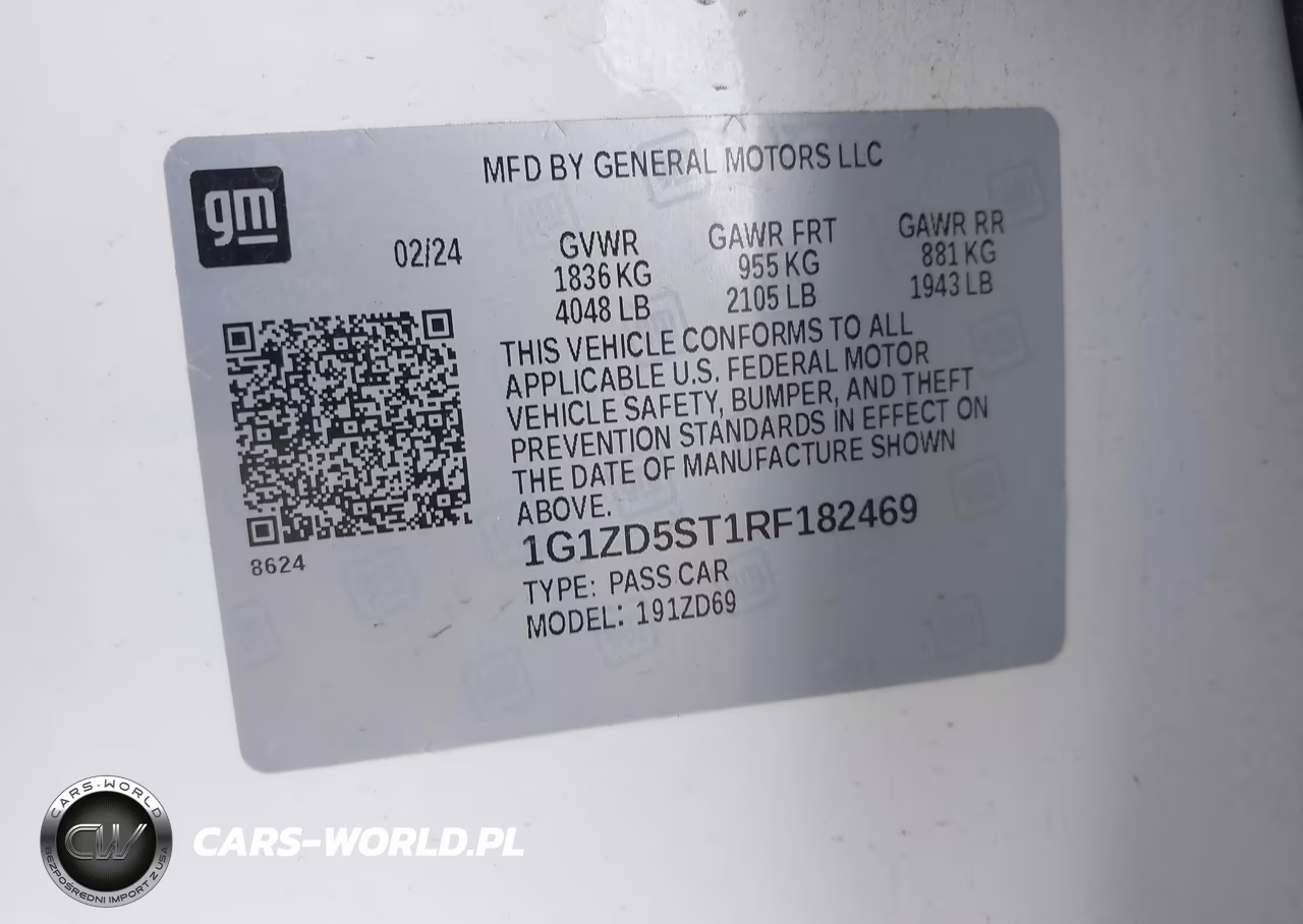 2024 Chevrolet Malibu Fwd 1Lt VIN:1G1ZD5ST1RF182469 - 9