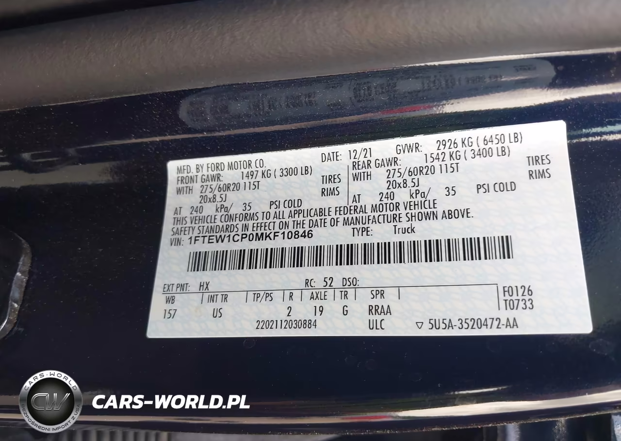 2021 Ford F-150 Xlt VIN:1FTEW1CP0MKF10846 - 9