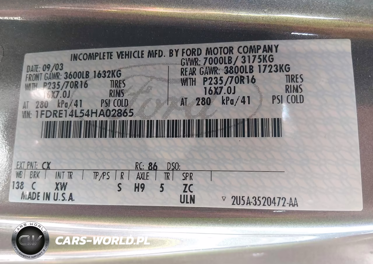 2004 Ford E-150 Recreational VIN:1FDRE14L54HA02865 - 9