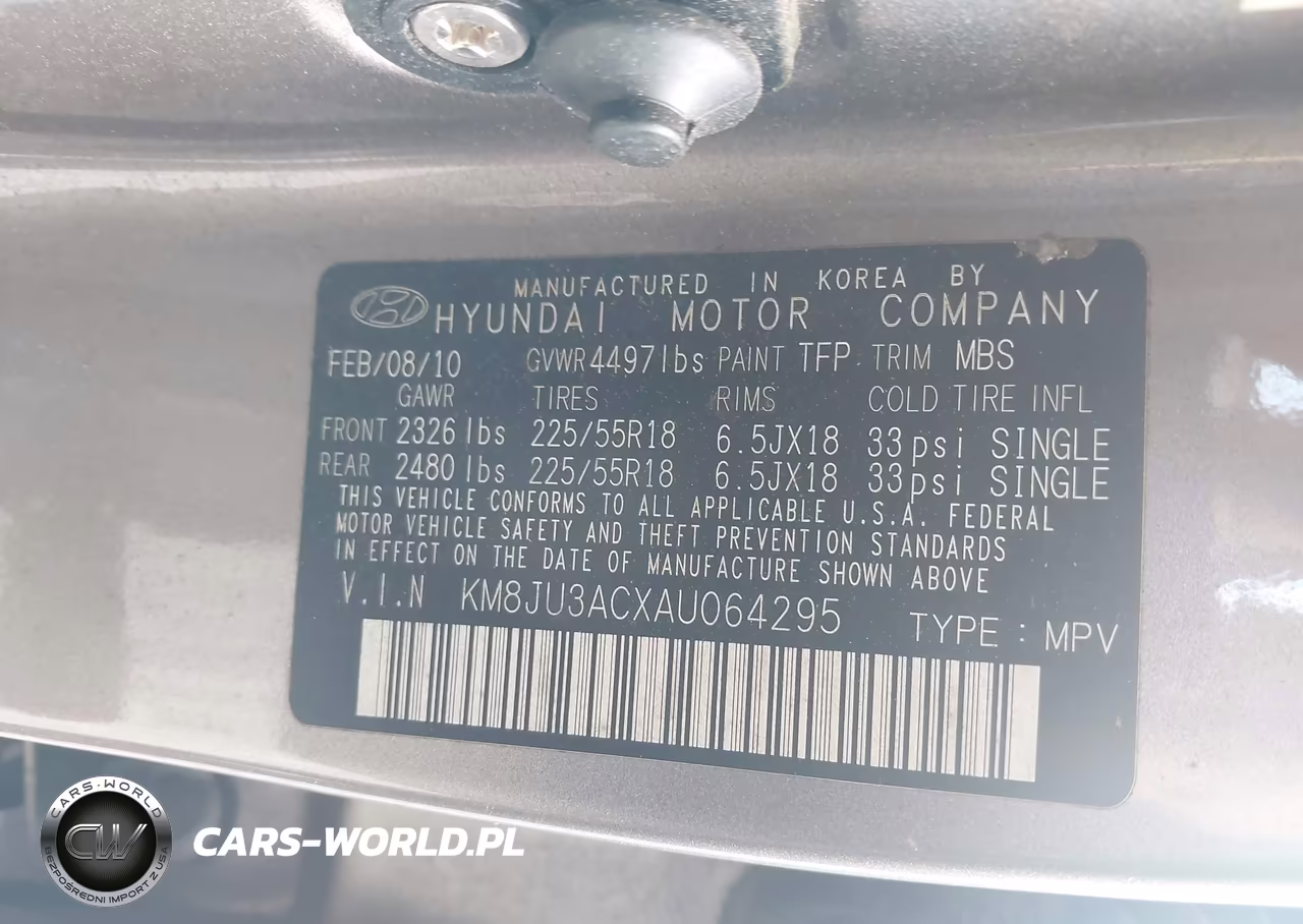 2010 Hyundai Tucson Limited VIN:KM8JU3ACXAU064295 - 9