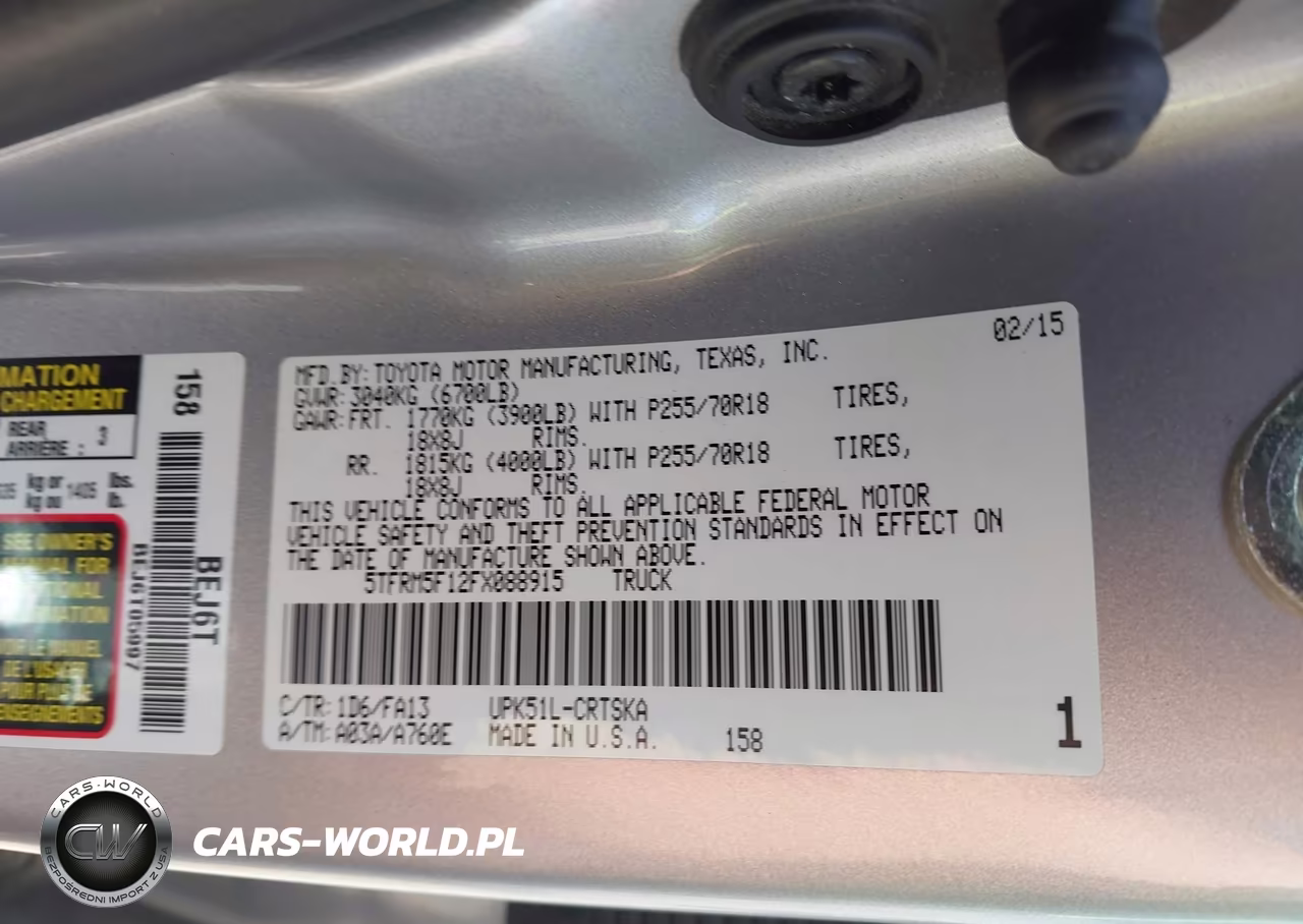 2015 Toyota Tundra Sr 4.6L V8 VIN:5TFRM5F12FX088915 - 9