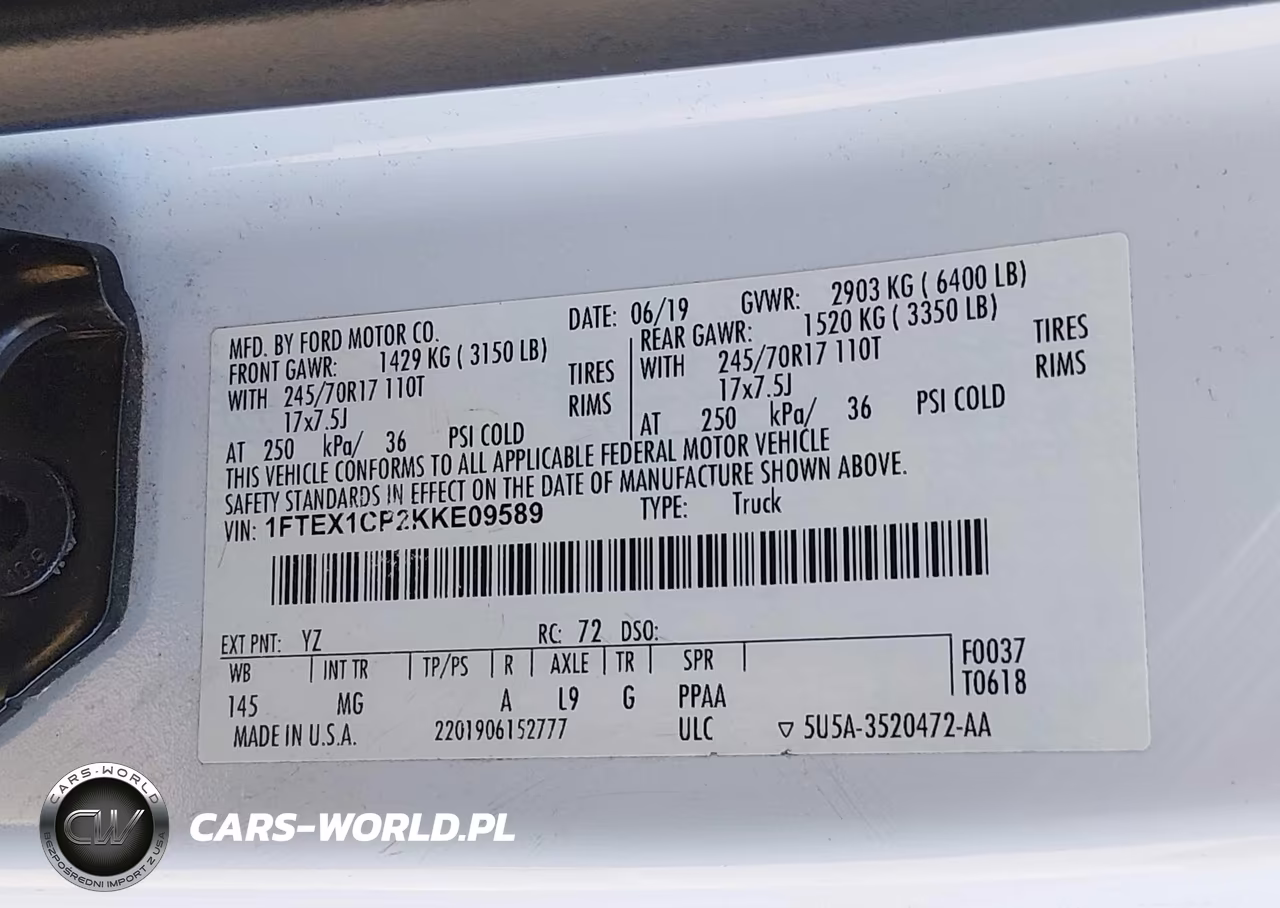 2019 Ford F-150 Xlt VIN:1FTEX1CP2KKE09589 - 9