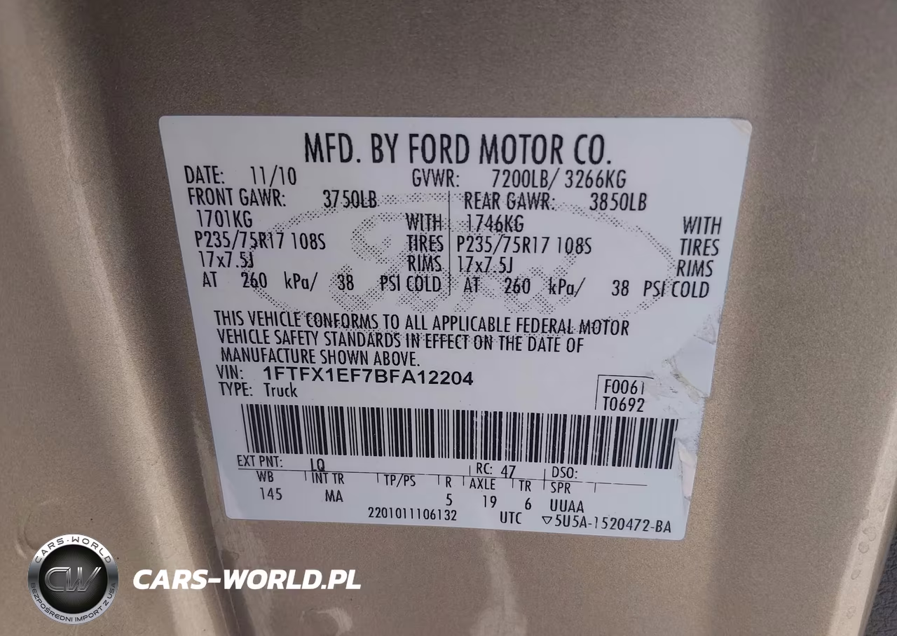 2011 Ford F-150 Xlt VIN:1FTFX1EF7BFA12204 - 9