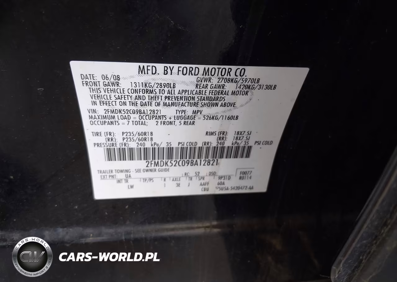 2009 Ford Flex Sel VIN:2FMDK52C09BA12821 - 9