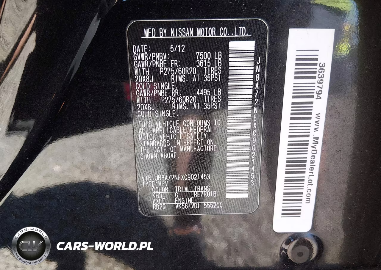 2012 Infiniti Qx56 VIN:JN8AZ2NEXC9021453 - 9