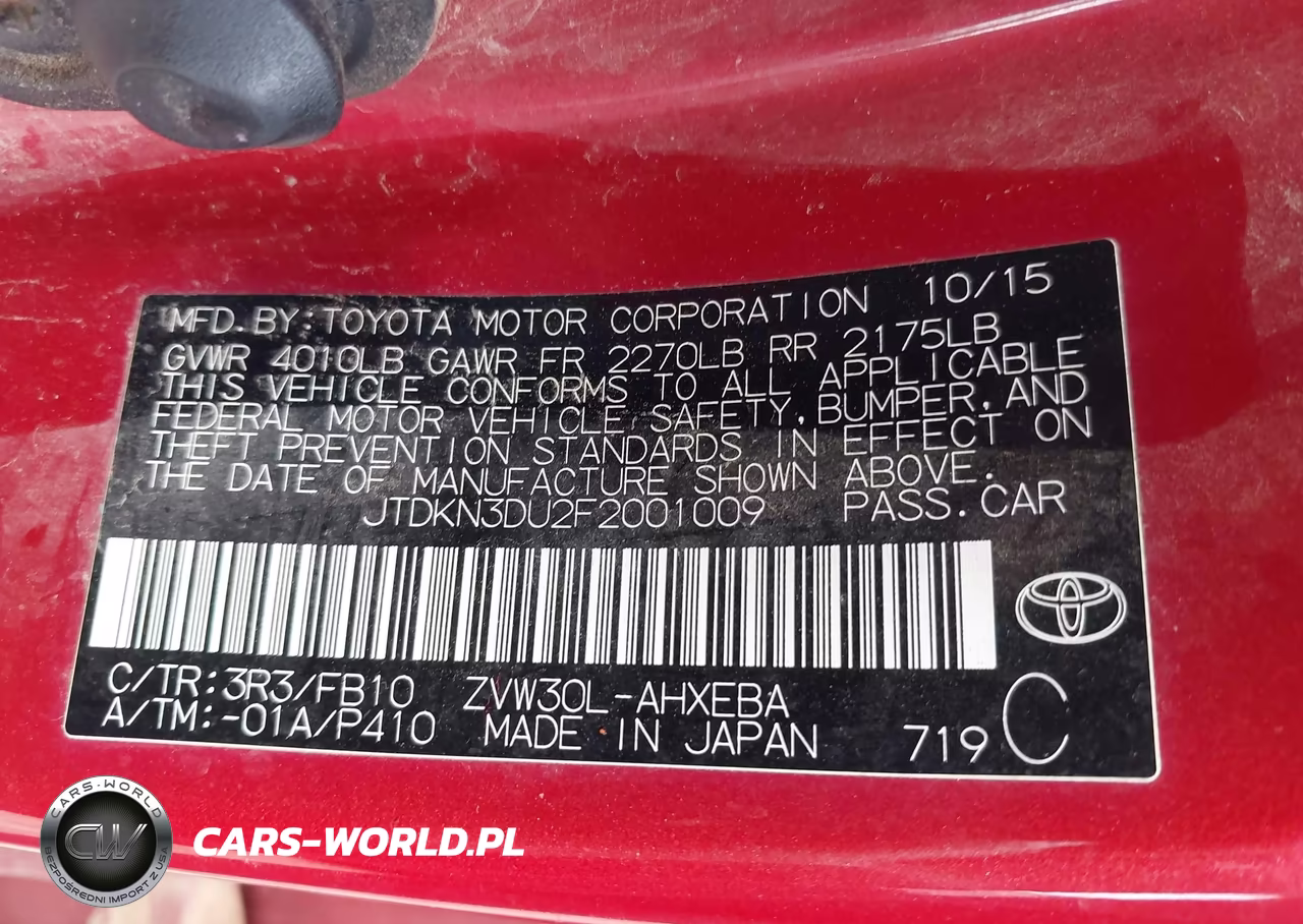 2015 Toyota Prius Two VIN:JTDKN3DU2F2001009 - 9