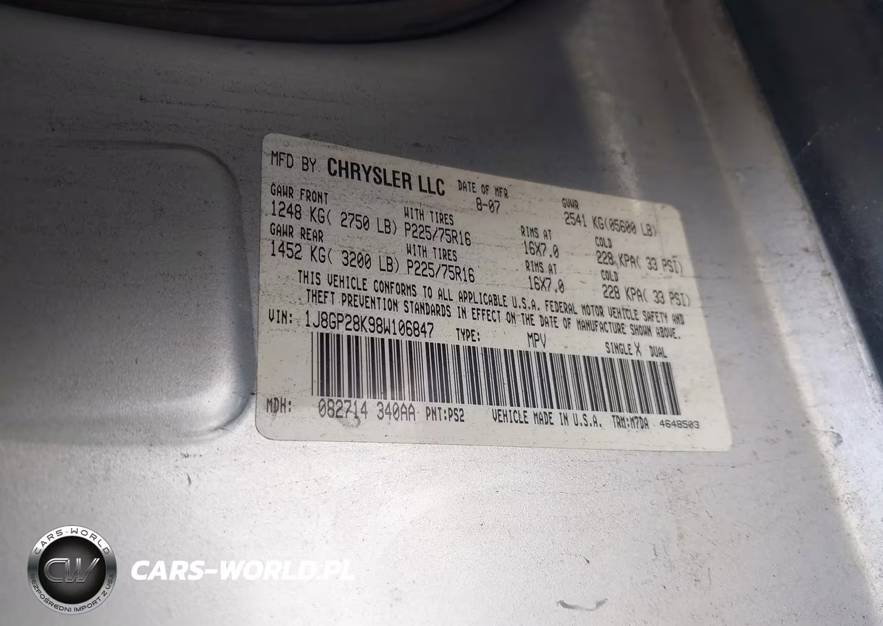 2008 Jeep Liberty Sport VIN:1J8GP28K98W106847 - 9