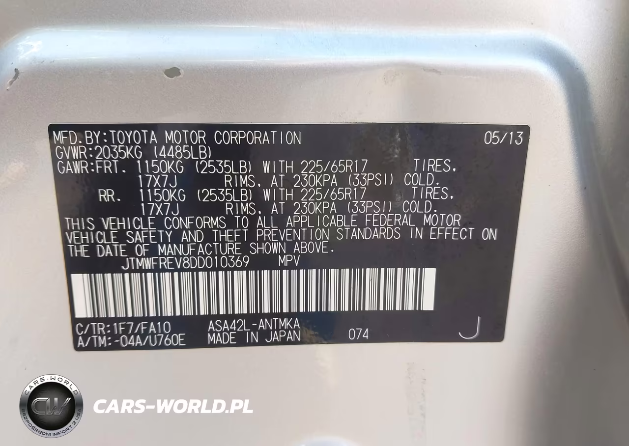 2013 Toyota Rav4 Xle VIN:JTMWFREV8DD010369 - 9