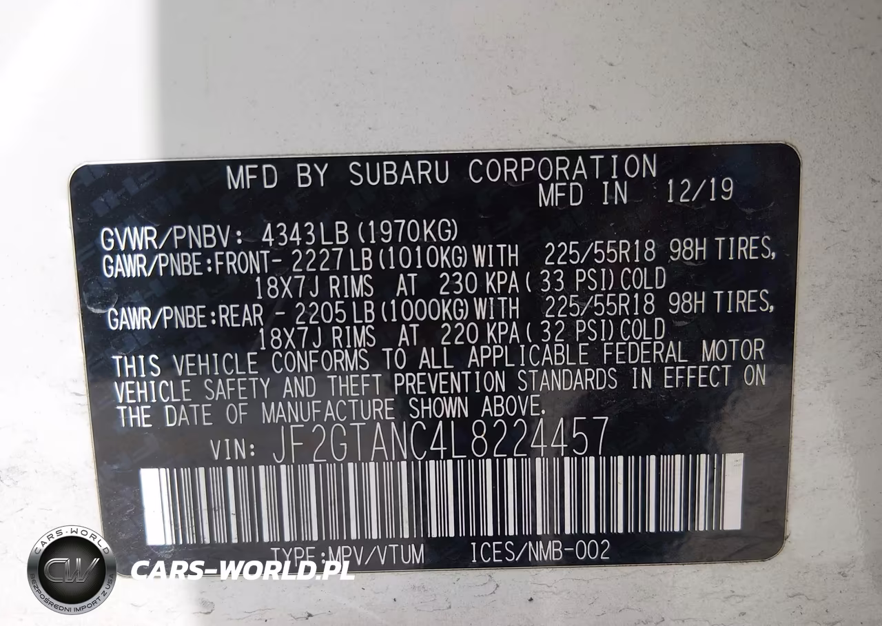 2020 Subaru Crosstrek Limited VIN:JF2GTANC4L8224457 - 9