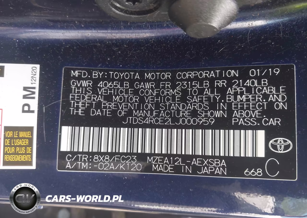 2020 Toyota Corolla Se VIN:JTDS4RCE2LJ000959 - 9