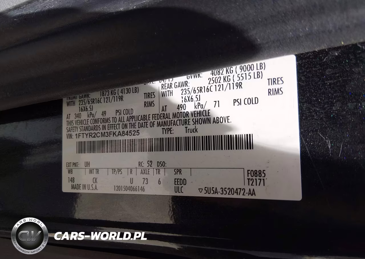 2015 Ford Transit-250 VIN:1FTYR2CM3FKA84525 - 9