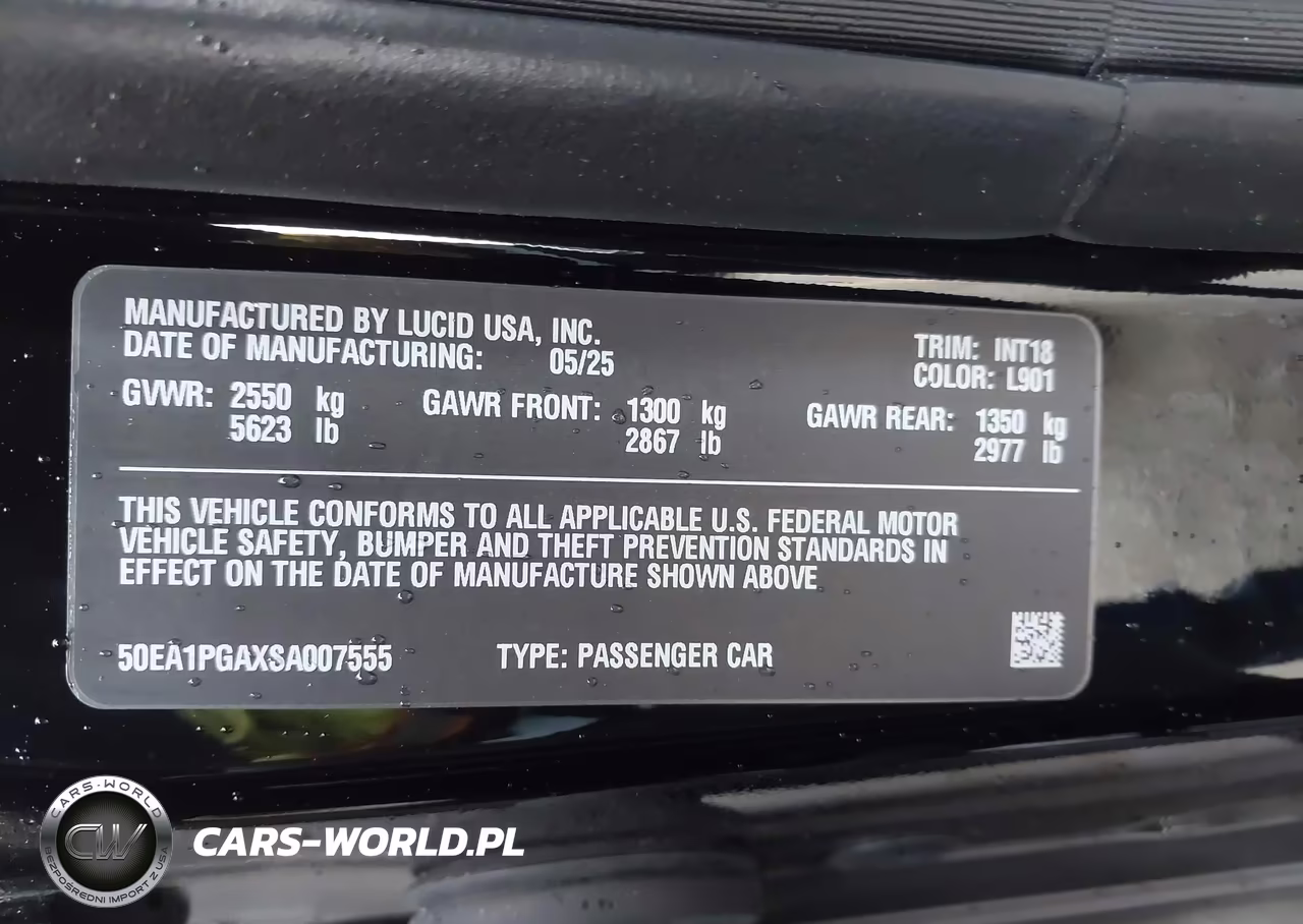 2025 Lucid Air Pure VIN:50EA1PGAXSA007555 - 9