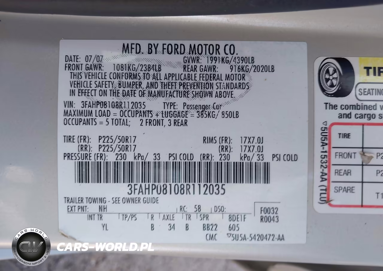 2008 Ford Fusion Sel VIN:3FAHP08108R112035 - 9