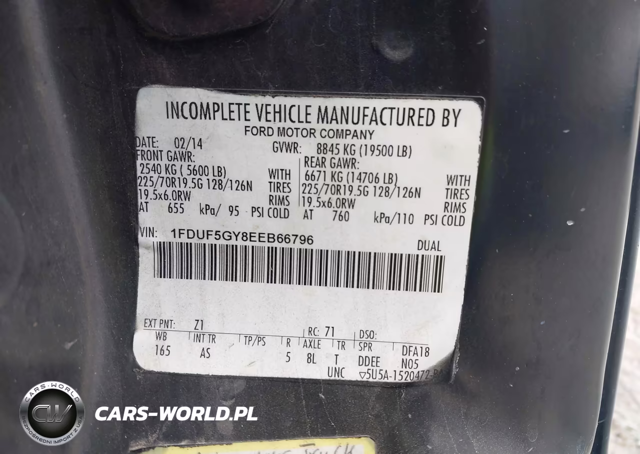 2014 Ford F-550 Chassis Xl VIN:1FDUF5GY8EEB66796 - 9