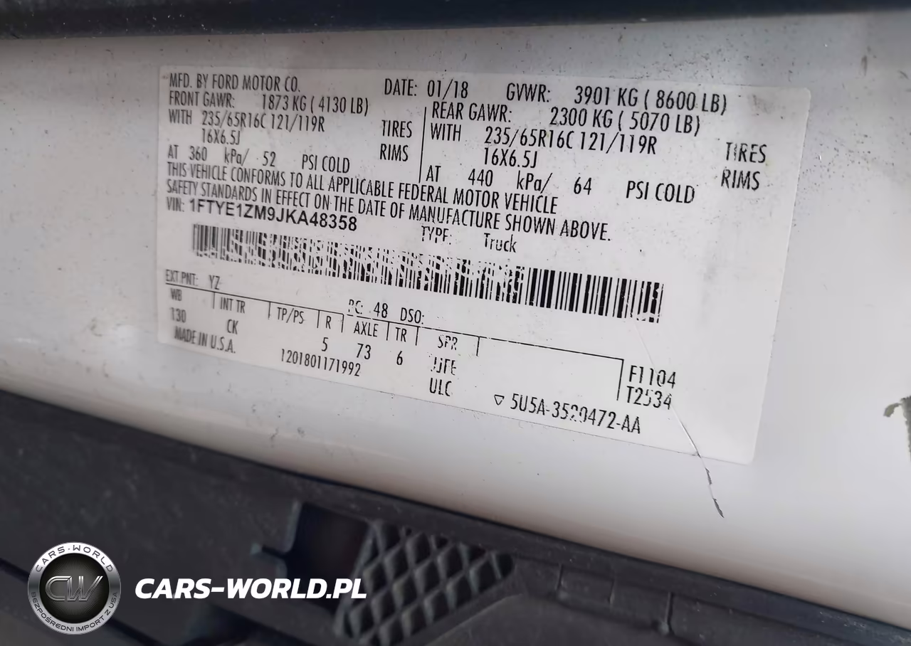 2018 Ford Transit-150 VIN:1FTYE1ZM9JKA48358 - 8
