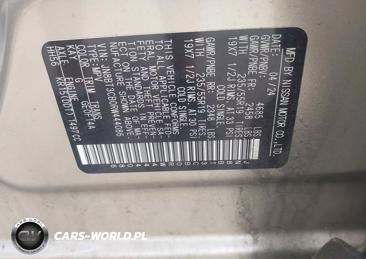 2024 Nissan Rogue Sl Intelligent Awd VIN:JN8BT3CB0RW444086 - 9