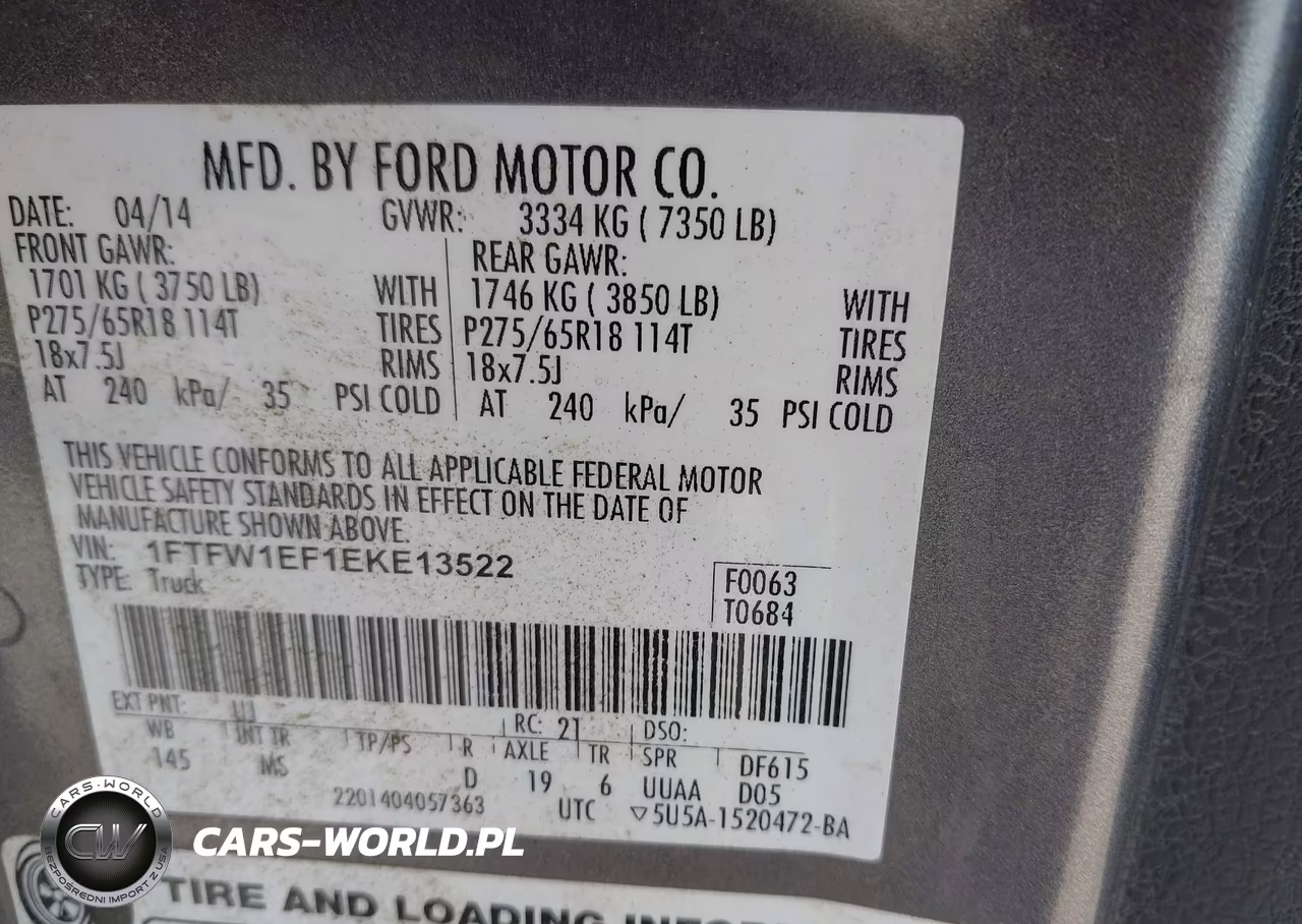 2014 Ford F-150 Xlt VIN:1FTFW1EF1EKE13522 - 9