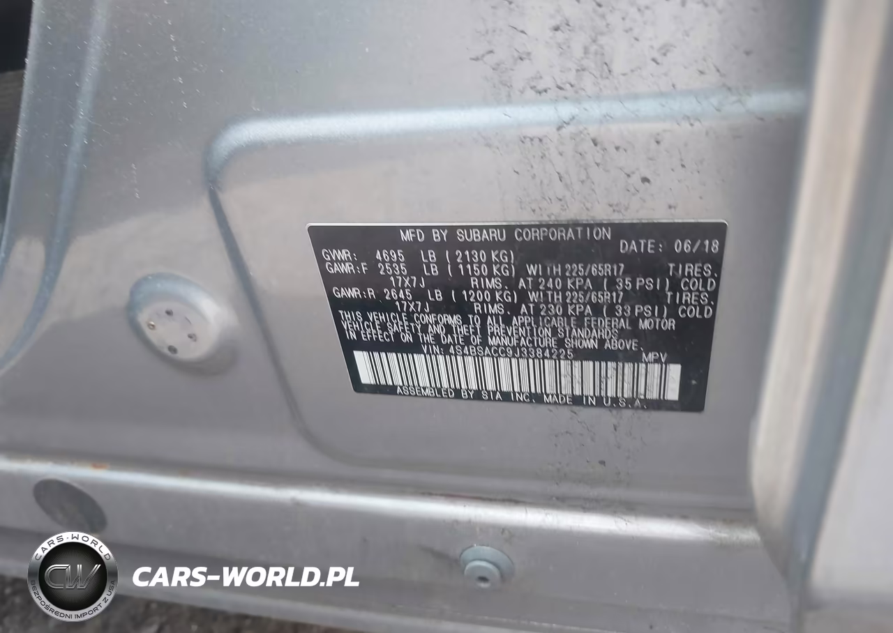 2018 Subaru Outback 2.5I Premium VIN:4S4BSACC9J3384225 - 9