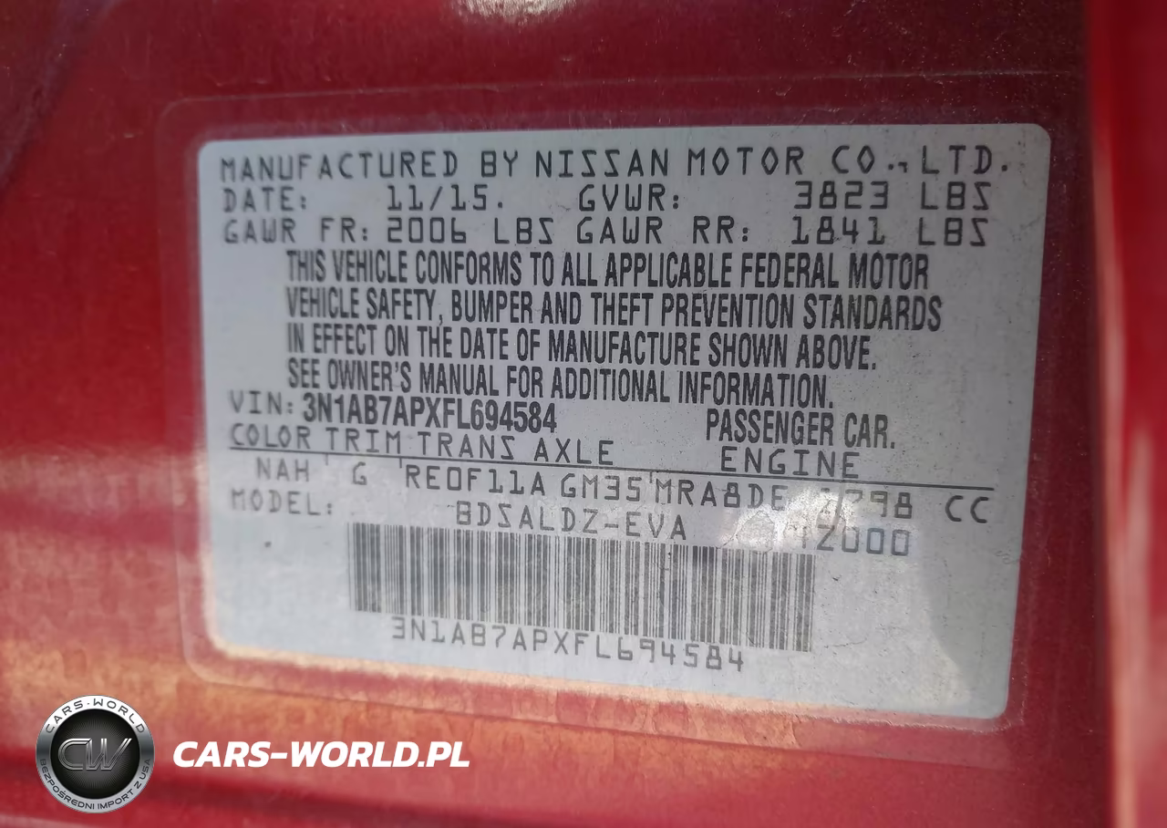 2015 Nissan Sentra Sv VIN:3N1AB7APXFL694584 - 9