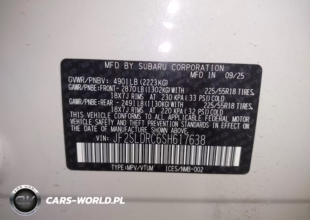 2025 Subaru Forester Limited VIN:JF2SLDRC6SH617638 - 9