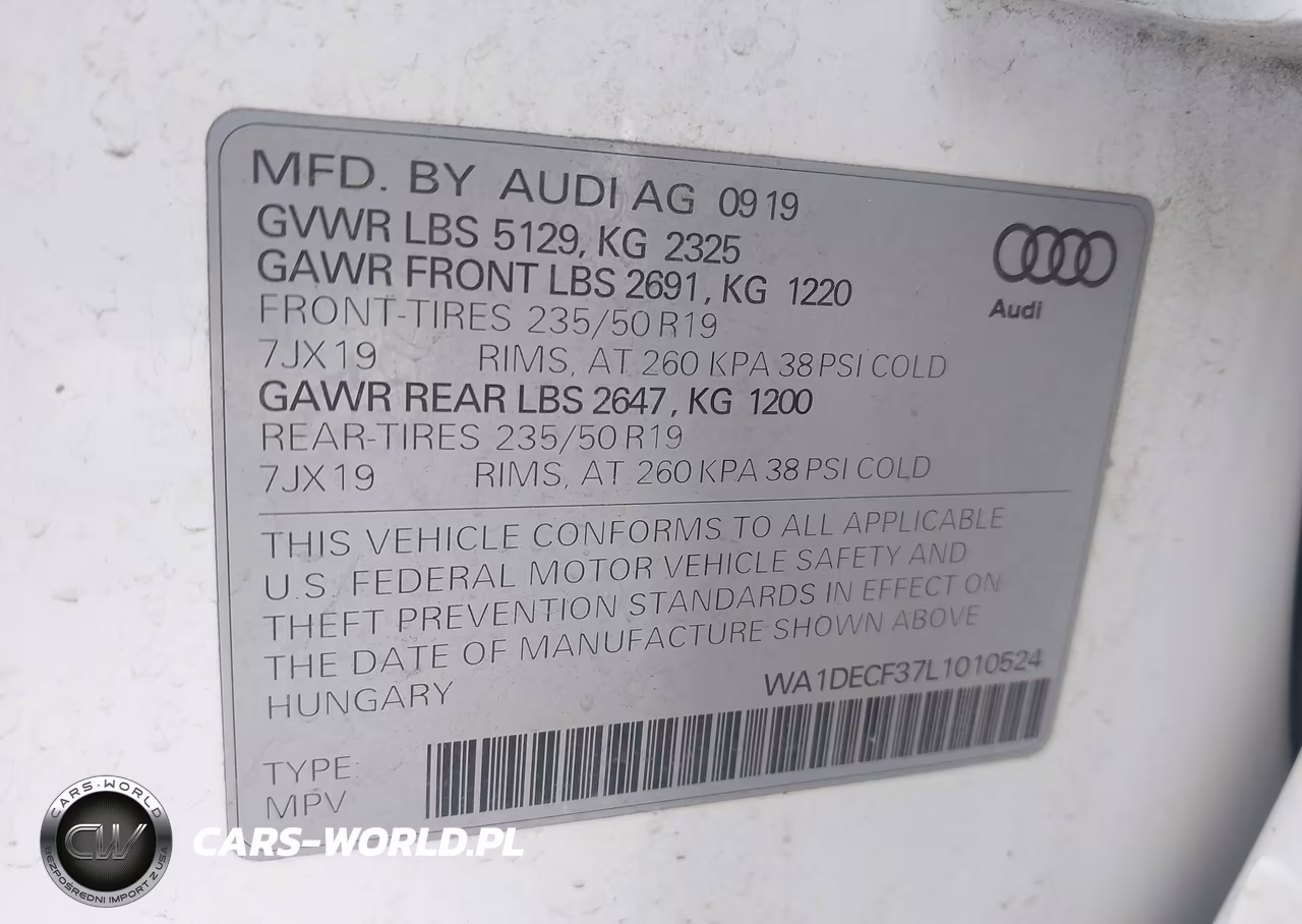 2020 Audi Q3 Premium 45 Tfsi S Line Quattro Tiptronic VIN:WA1DECF37L1010524 - 9