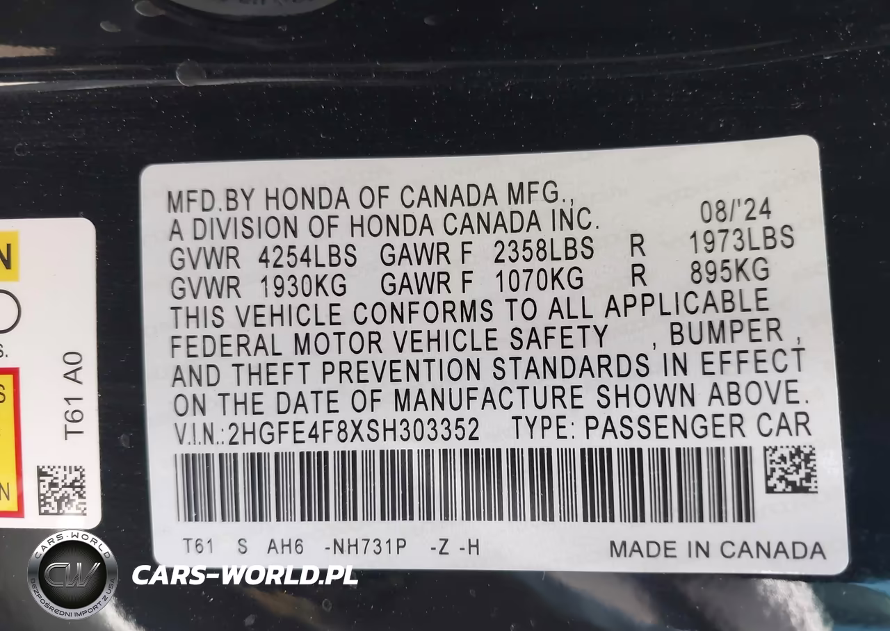 2025 Honda Civic Hybrid Sport-Sport Touring VIN:2HGFE4F8XSH303352 - 9