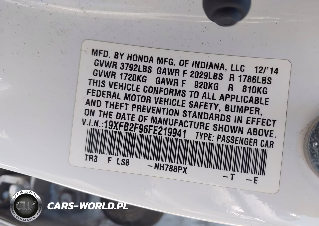 2015 Honda Civic Ex-L VIN:19XFB2F96FE219941 - 9