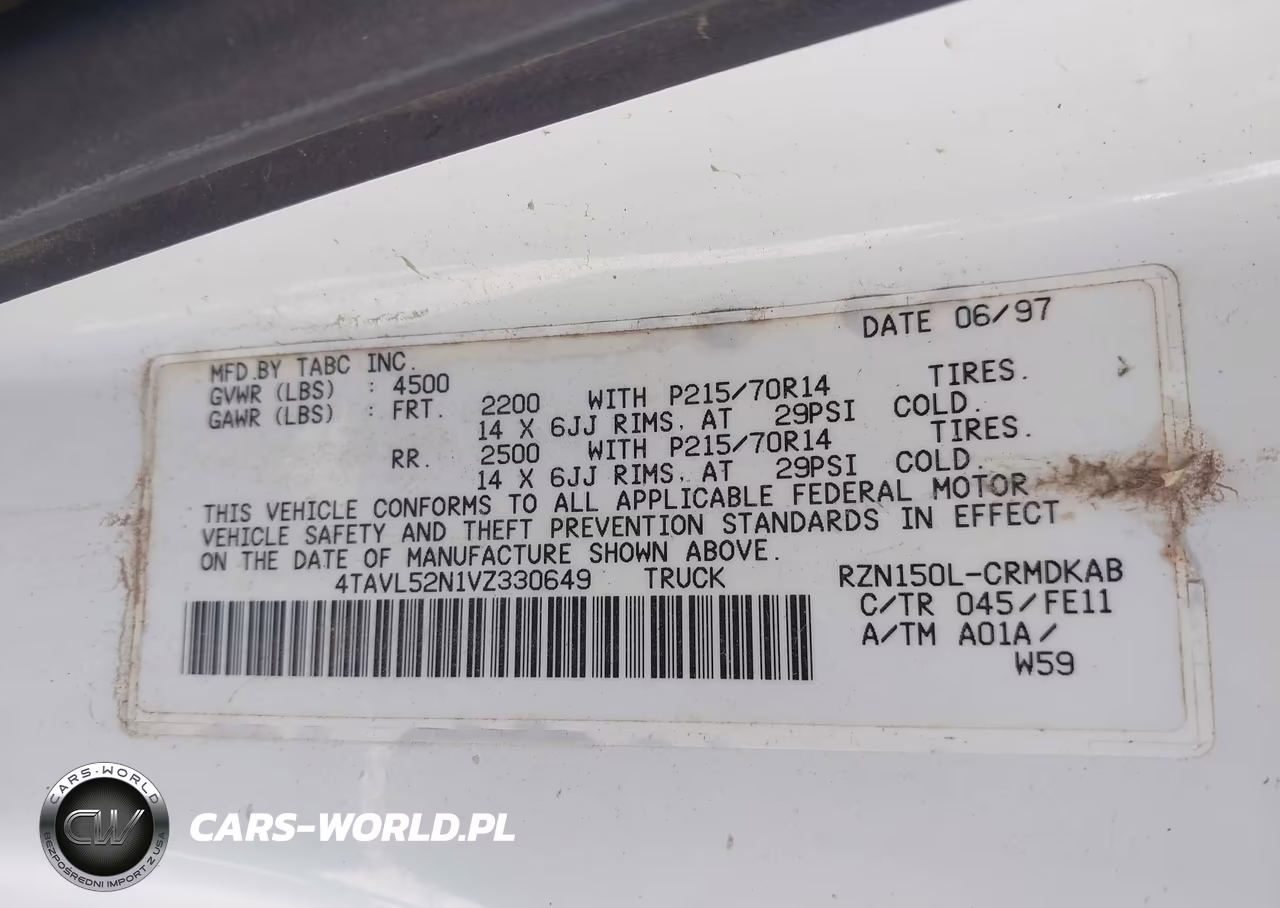 1997 Toyota Tacoma VIN:4TAVL52N1VZ330649 - 9