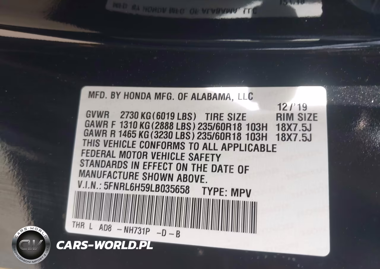 2020 Honda Odyssey Ex VIN:5FNRL6H59LB035658 - 9