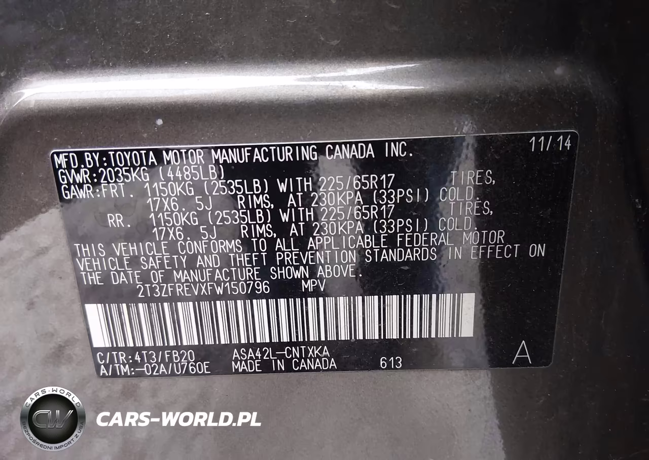 2015 Toyota Rav4 Le VIN:2T3ZFREVXFW150796 - 9
