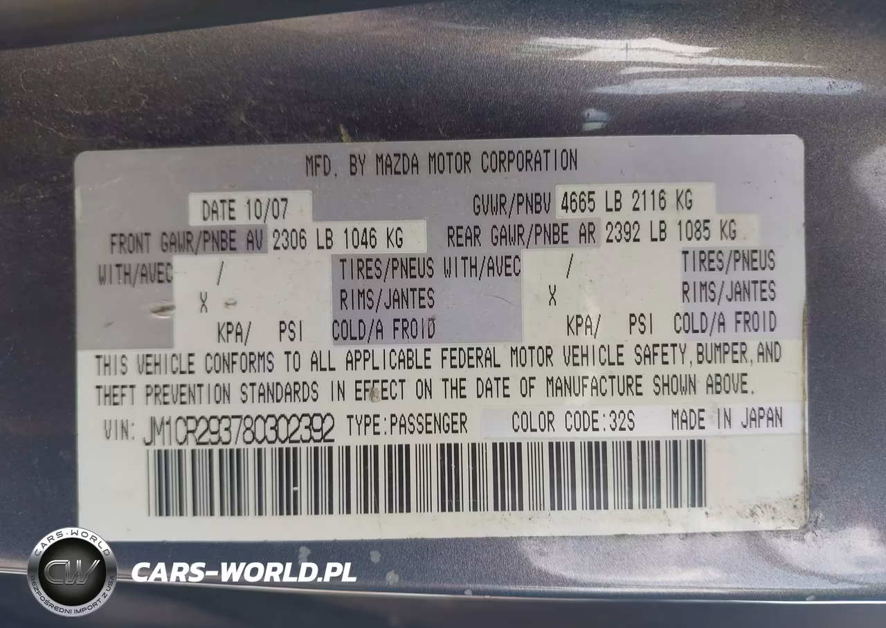 2008 Mazda Mazda5 Sport VIN:JM1CR293780302392 - 9