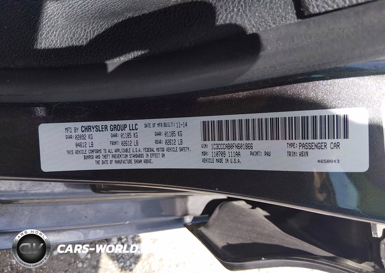 2015 Chrysler 200 Limited VIN:1C3CCCAB0FN601866 - 9