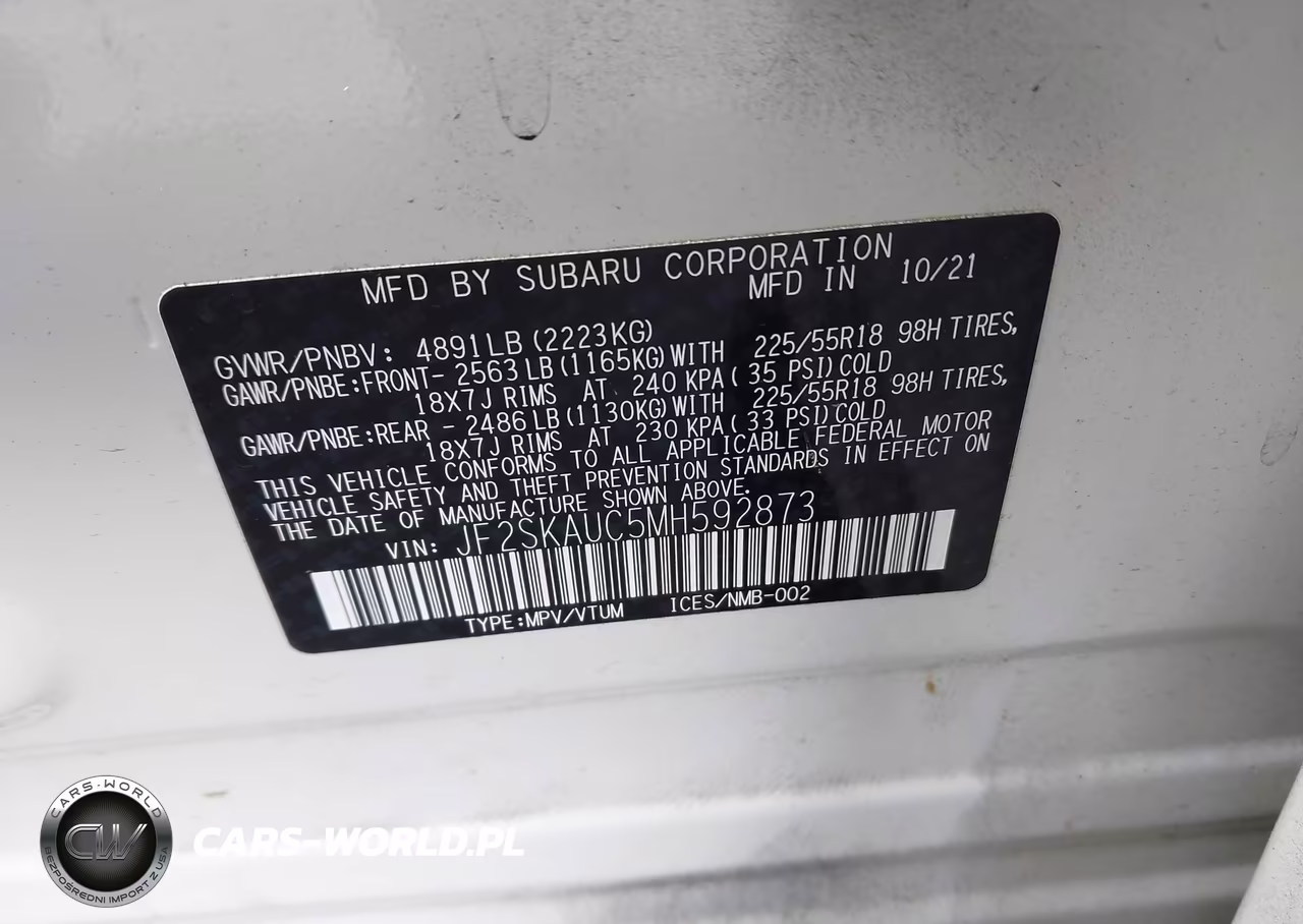 2021 Subaru Forester Limited VIN:JF2SKAUC5MH592873 - 9