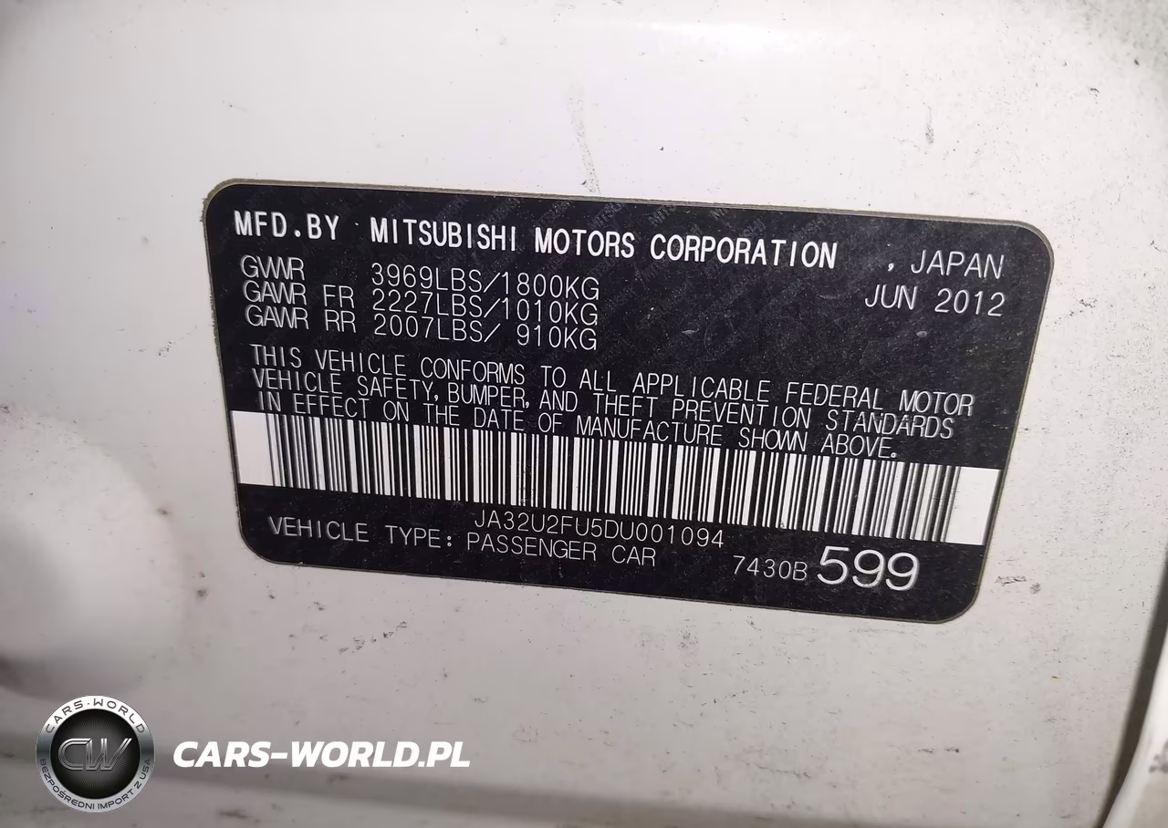 2013 Mitsubishi Lancer Es VIN:JA32U2FU5DU001094 - 9
