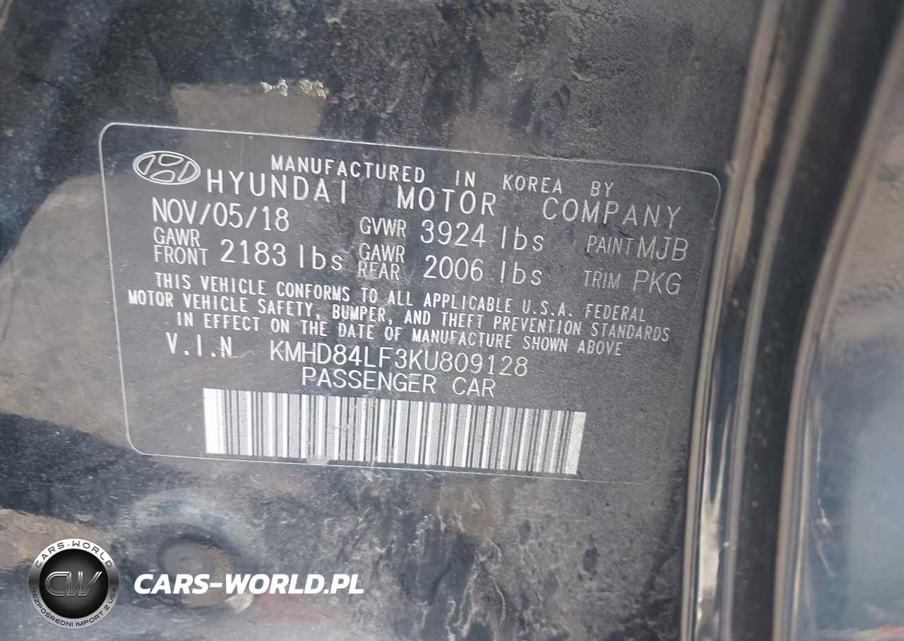 2019 Hyundai Elantra Limited VIN:KMHD84LF3KU809128 - 9